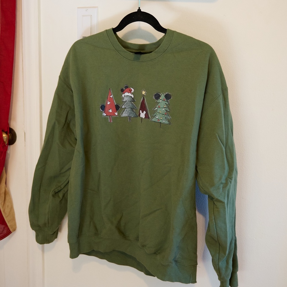 Disney Christmas Mickey Mouse Ears Crewneck Sweatshirt